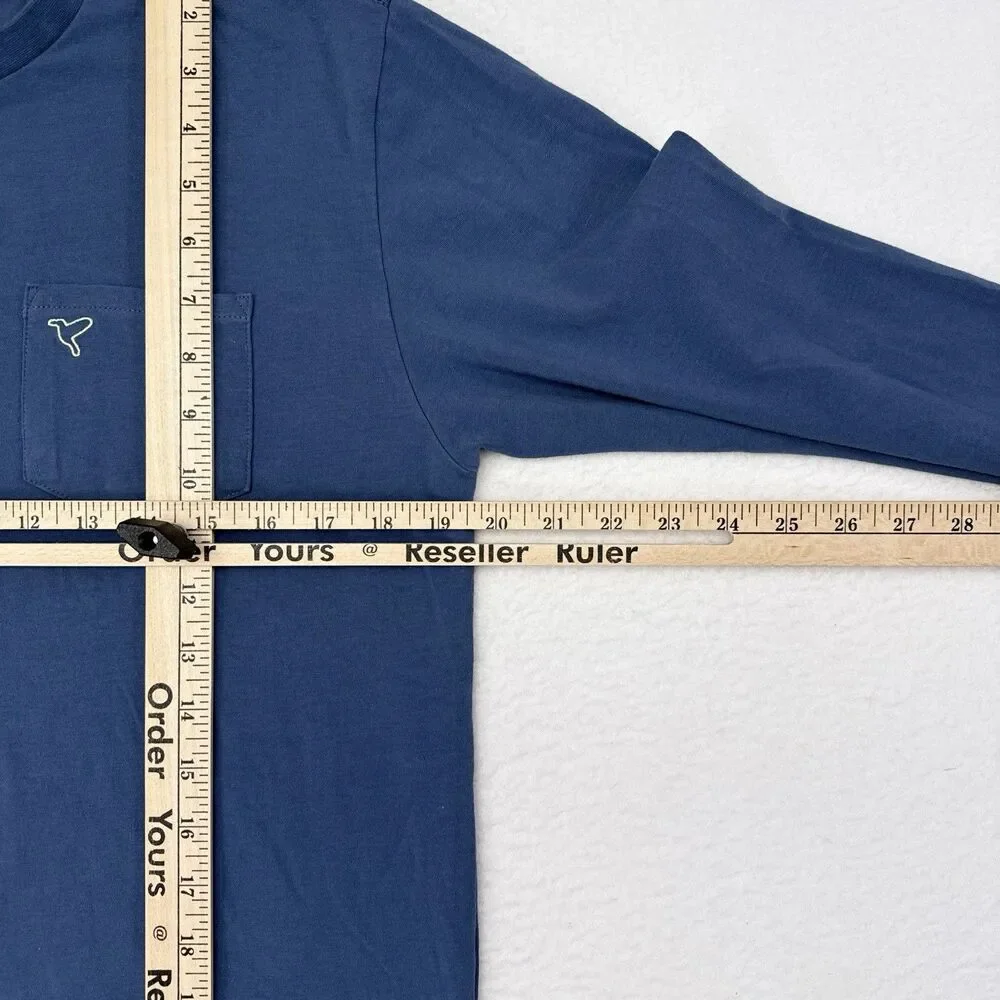 Birddogs Shirt Mens Size Large‎ Blue Long Sleeve Tee Stretch Casual Chest Pocket